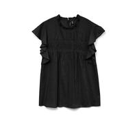 VERO MODA Femme Vmtrine SL Lace WVN Top, Noir, XL EU