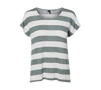 VERO MODA Femme Vmwide Stripe S/L Top Ga Noos T-shirt, Vert, S EU