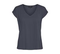 Vero Moda Filli T-Shirt à Manches Courtes et col en V, Bleu Gris, M