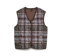 VERO MODA Gilet 'VMNicoline' bleu clair / chocolat / blanc, Taille XL