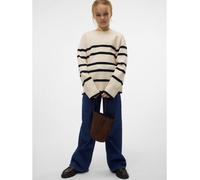 Vero Moda Girl Kids' Mo Saba Crew Neck Jumper Bouleau/Noir 9-10 (M) Female