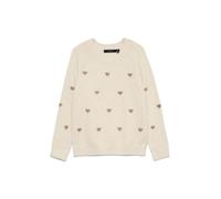 Vero Moda Girl Pull-over 'VMDoffy' écru / beige chiné, Taille 158-164