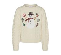 Vero Moda Girl Pull-over 'VMSnowman' mastic / vert / rouge / blanc, Taille 122-128