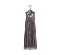 Vero Moda Halterneck Long Dress Sequin Exp Vmzenia Robe Longue à Paillettes à col Montant, Martini Chocolat, XS Femmes