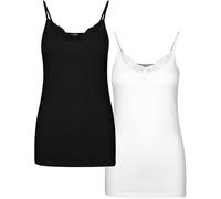 Vero Moda Haut pour Femme, Noir/lot : Blanc Brillant, M