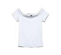 VERO MODA Haut-t-Shirt Femmes épaules Nues Manches Courtes - Top à la Mode préféré pour Chaque Jour, Couleurs:Blanc-2, Taille:L