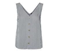 Vero Moda Vmbumpy SL Top WVN Noos Haut, Blanc Neige/Rayures : Encre Indienne, S Femme