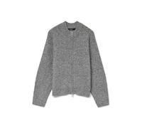 VERO MODA High Neck Zip Vmbang Ls Cardigan à col Haut zippé Boo, Mélange de Gris Moyen, S Femme