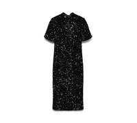 Vero Moda Highneck Calf Sq Dress JRS Vmbella Robe 2/4 à col Haut pour Femme, Noir, XS