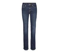 VERO MODA Jean Coupe Droite VMFLASH Taille Moyenne Straight Fit Jeans Dark Blue Denim S 30 Dark Blue Denim S / L30