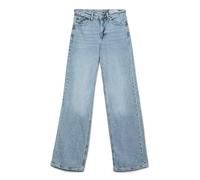 VERO MODA Jeans Droite en Denim délavé Pierre à Taille Haute - Pantalon évasé VMTESSA, Couleurs:Bleu-Clair, Taille:27W / 32L, Longueur de Jambe:L32