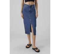 Vero Moda Jupe en jean Veri Longueur mollet, fente, 5 poches Bleu Taille S