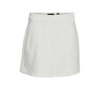 VERO MODA Jupe-Short Vmwild Millie, Blanc Neige/détails : nue026 Argent Brillant + Blanc Brillant, M Femme