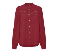 VERO MODA Lace Vmemma Ls T-Shirt en Dentelle WVN GA Noos, Rouge Karanda, L Femmes