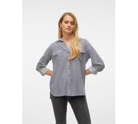 Vero Moda Long-Sleeve Plain Shirt Blanc/Encre 10 Female