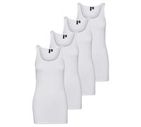 VERO MODA Lot de 3 débardeurs pour Femme, Blanc (4 x Blanc Lumineux), M