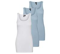 VERO MODA Lot de 3 débardeurs pour Femme - Bleu - M