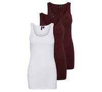 VERO MODA Lot de 3 débardeurs pour Femme - Rouge - XL