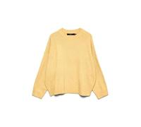 Vero Moda LS O-Neck Vmboom GA Noos-Pull à col Rond, Golden Haze, L Femme, Golden Haze, L