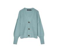 VERO MODA Ls V-Neck Cuff Vmlea Noos Cardigan à col en V et Poignets, Gris Brumeux, S Femme