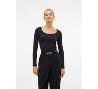 Vero Moda Femme Vmmaxi My Soft Short U-neck Ga T Shirt Manches Longues, Noir (Black Black), XL EU