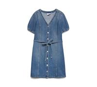 VERO MODA Neck Short Dress Vmjanet SS Noos Robe Courte col en V, Denim Bleu médium, XL Femmes
