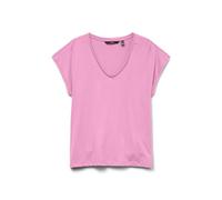 VERO MODA Neck Tee Vmluna SS T-Shirt à col en V JRS Noos, Bonbon, S Femmes