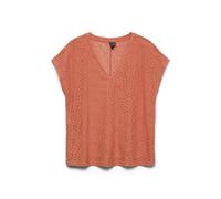 Vero Moda Neck Top JRS Vmtassa Liv SS Haut à col en V, Langoustino, L Femmes