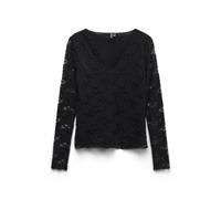 VERO MODA Neck Top Vmiben Ls Haut à col en V JRS Noos, Noir, M Femmes