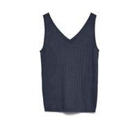 VERO MODA Neck Top Vmnewlex Pointelle Noos Haut à col en V, Blazer Bleu Marine, M Femme