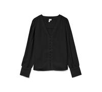 Vero Moda Neck Vmfasana T-Shirt à col en V L/S WVN Btq GA, Noir, XS Femme