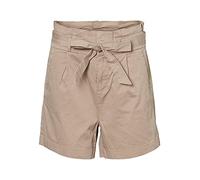 VERO MODA NOS Femme Vmeva HR Paperbag Cot Shorts Noos GA Bermudas Not Applicable, Vison D' Argent, S