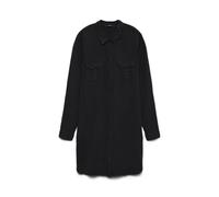 VERO MODA Vmsilla Ls Short Dress Blck GA Noos, Robe Femme, Noir (Black Black), 42 (Taille Fabricant: Large)
