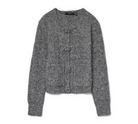 VERO MODA O-Neck Boo Vmblossom Ls Cardigan à col Rond, Mélange de Gris Moyen, M Femme