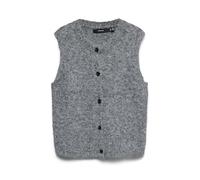 VERO MODA O-Neck Button Vest Vmnovah SL Noos Gilet à col Rond avec Boutons, Gris foncé mélangé, M Femme