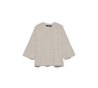 VERO MODA O-Neck Pullover Vmlefile Noos Pull à col Rond 3/4, Pumice Stone, XS Femme