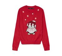 VERO MODA O-Neck Pullover Xmas Box Vmcute Ls Pull à col Rond Motif boîte de Noël, Rouge Chinois, S Femme
