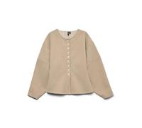 VERO MODA O-Neck Vmklea Ls Cardigan à col Rond JRS GA, Gris Clair, S Femme