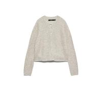 VERO MODA O-Neck Vmleilani Stitch Ls Cardigan à col Rond, Pumice Stone, M Femme