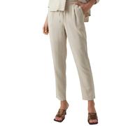 Vero Moda Pantalon en lin décontracté femme – ample, confortable, à enfiler – Beige S