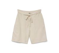 VERO MODA Vmnethe MW Long Shorts WVN, Crème, XS Femme