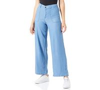 Vero Moda Pantalon Vmharper Mr Wide pour Femme, Denim Bleu médium, 32W / 32L