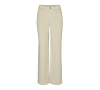 VERO MODA Vmtessa HR Wide Pantalon Corduroy, Crème, 28W / 34L