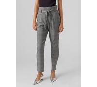 Vero Moda Femme Vmeva Hr Loose Paperbag Check Noos Pantalon, Grey 1, L EU