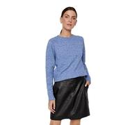 Vero Moda Petite Doffy Pull à Manches Longues et col Rond, Bleu Sodalite - Détails : mélangé, S Petite