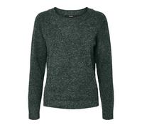 VERO MODA PETITE Vmdoffy Ls Chemise à col Rond GA Ptt Pull en Tricot, Pine Grove/détail : Melange, S Petite Femme