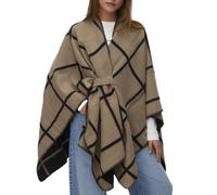 VERO MODA Poncho Marron/Noir Femme Fiona