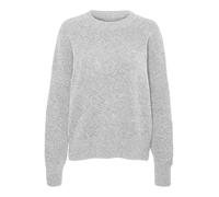 VERO MODA Pull Ample en Tricot à col Rond pour Femme épaules Basses Manches Longues, Couleurs:Gris-2, Taille:M