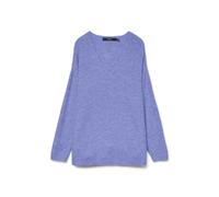 VERO MODA Pull en Tricot à col en V Manches Longues, Chandail tricoté, Jersey VMCREWLEFILE, Couleurs:Lavande, Taille:L