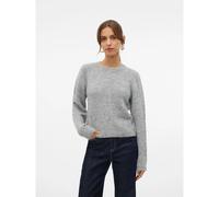 VERO MODA VMNOVAH LS Pull à col Rond GA Noos, Mélange de Gris Moyen., L